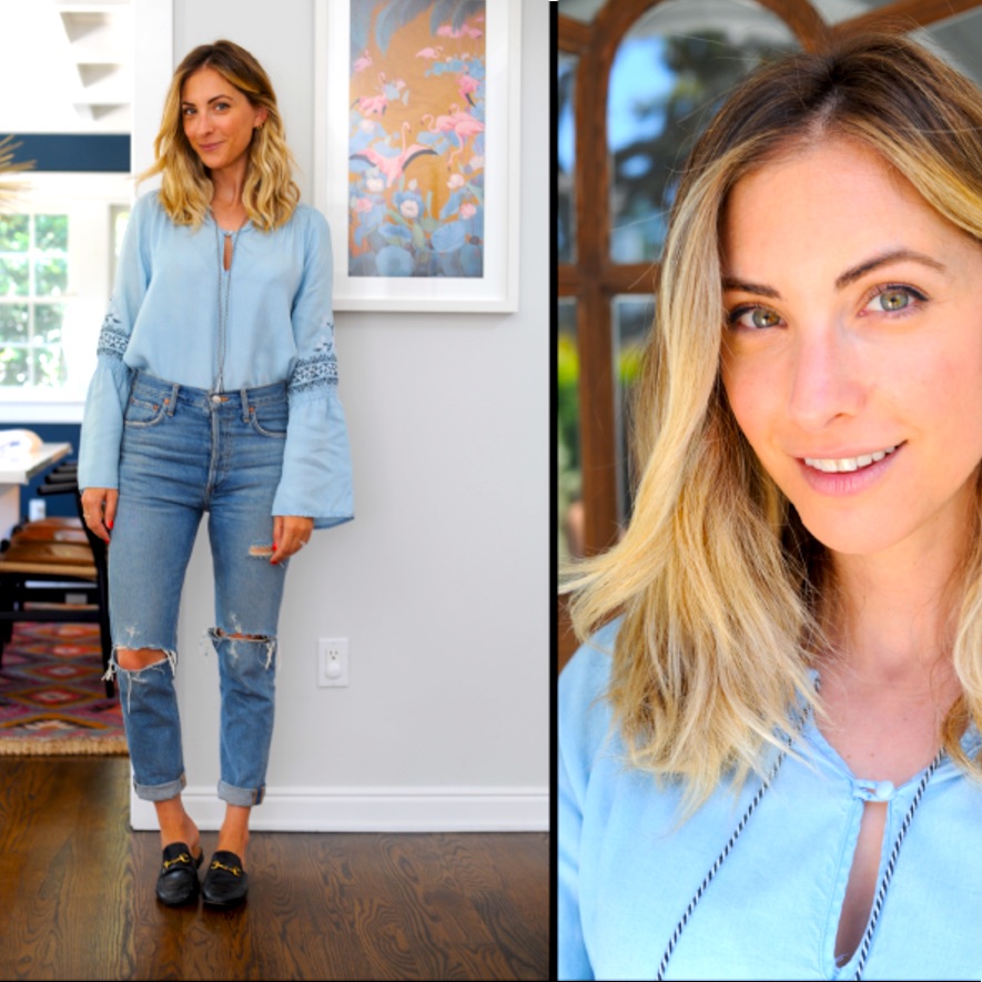 Cupcakes  Cashmere Denim Stitched Blouse